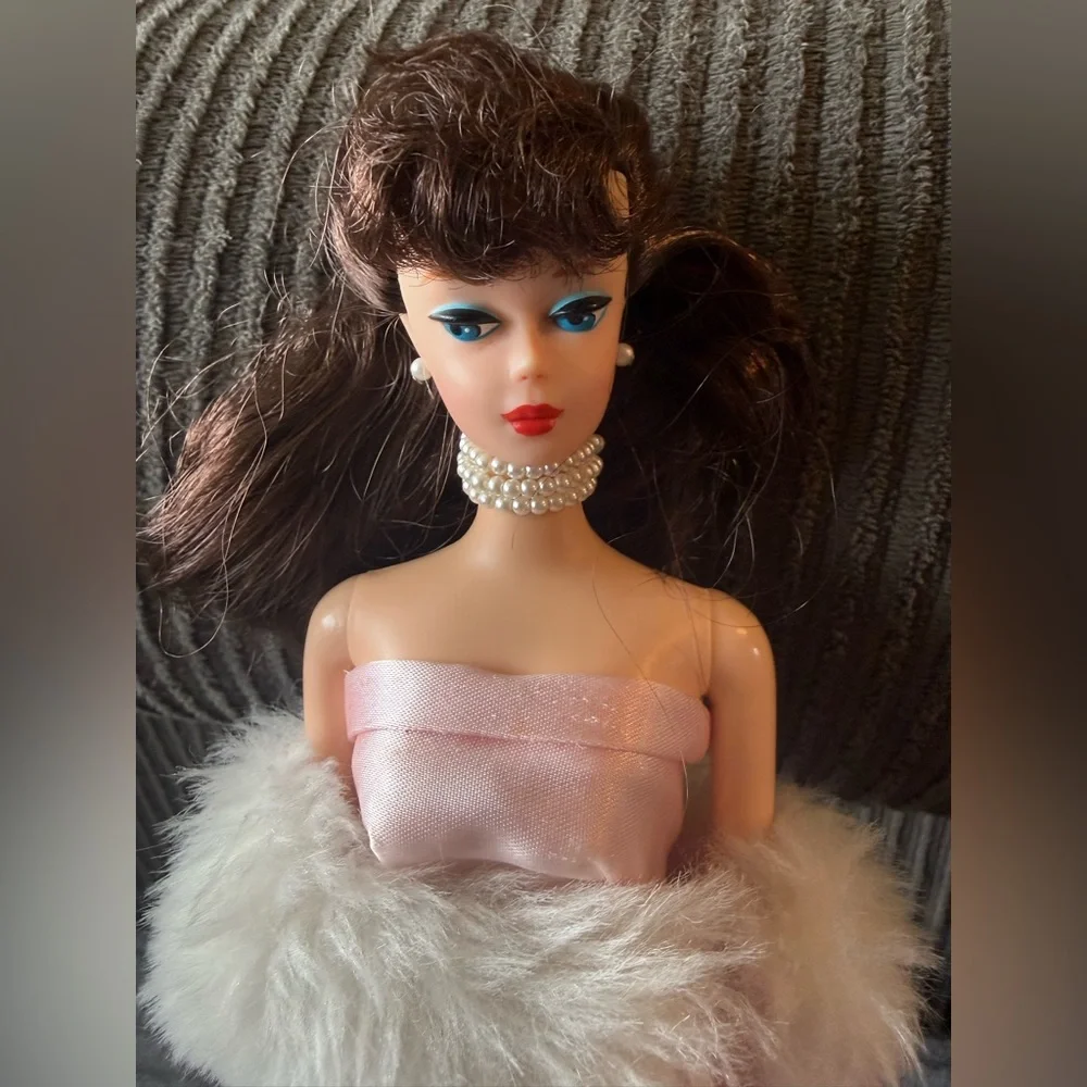 Barbie Reproduction Mattel 35th Anniversary 1958-1993 Pink Satin Dress Doll